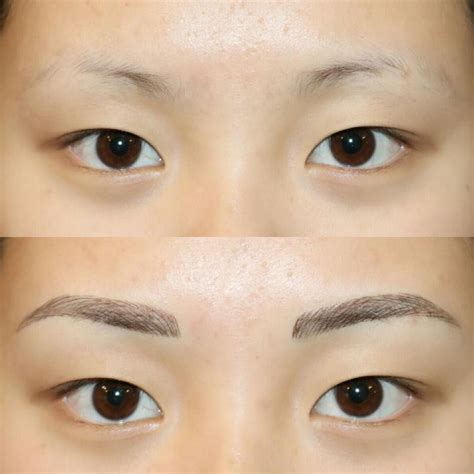 Natural Looking Tattooed Eyebrows Procedureprocess Eyebrows
