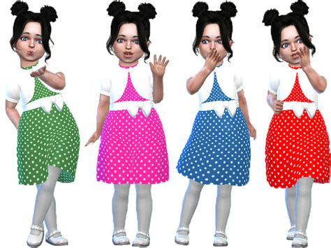 T55 Polka Dot Toddler Dress By Trudieopp At Tsr Sims 4 Updates