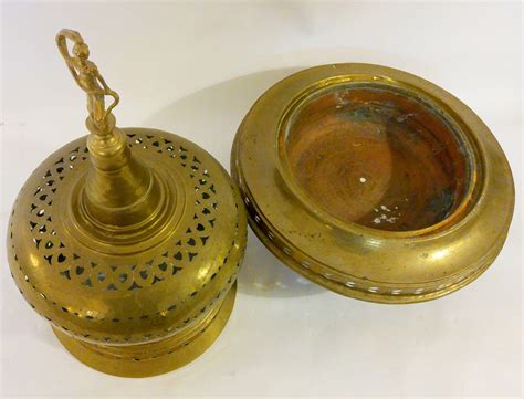 Antique Turkish Brass Brazier With Lions Paw Feet From
