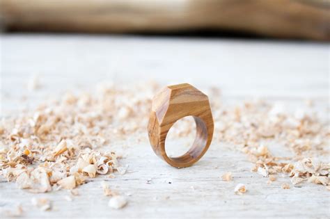 Handmade Wood Ring For Men Wooden Ring Jewels Olive Wood Custom Ring