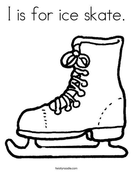 Get this free winter coloring page and many more from primarygames. I is for ice skate Coloring Page | Coloring pages winter ...