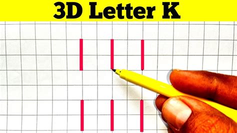 How To Draw 3d Letter K Step By Step Easy Drawing Youtube
