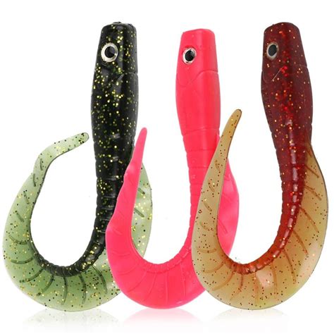 Fishing Soft Lures Bass Worm Bait 12pcs Grubs Lures For Saltwater