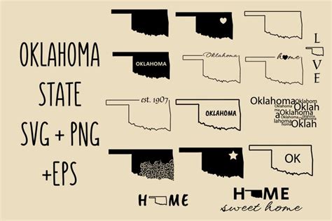 Oklahoma Svg Oklahoma State Outline Oklahoma Map State