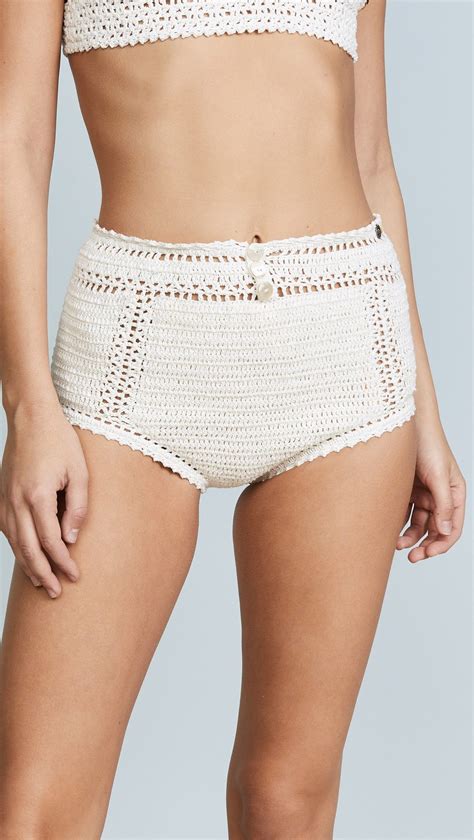 She Made Me Essential Cotton Crochet High Waist Bikini Bottoms