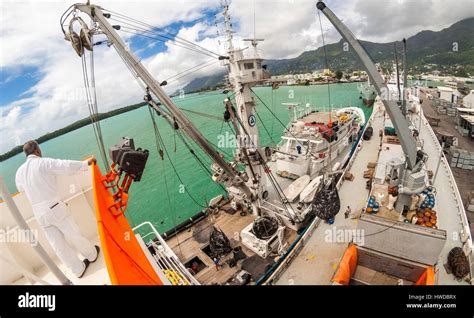 Seychelles Indian Ocean Mahe Island Victoria Cargo Loading On Board A Tuna Freight Cargo In