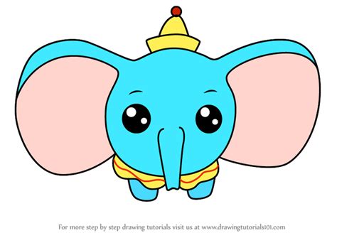 Learn How To Draw Kawaii Dumbo Elephant From Dumbo Kawaii Characters