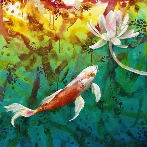 Koi Fine Art Print Koi Pond Art Japanese Carp Tranquil Art Koi Fish