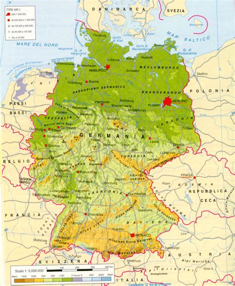 Germania Cartina Fisica E Politica Tomveelers