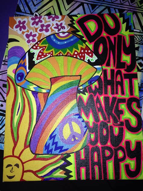 Hippie Art Canvas Painting Hand Painted Custom By Rachael Guenter