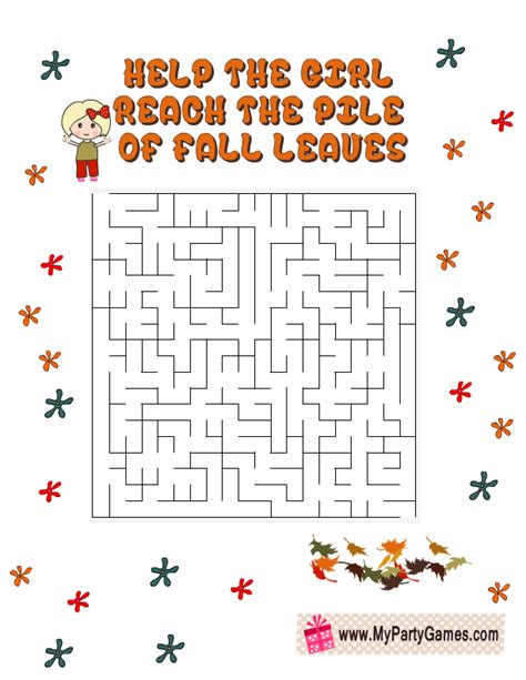 Fall Maze Printable Printable Word Searches