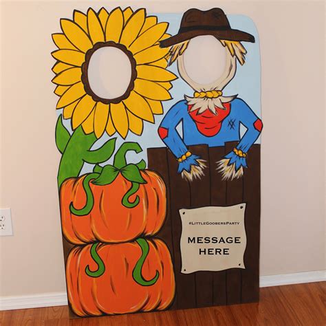 Fall Birthday Photo Booth Prop Wooden Personalized Scarecrow Pumpkin