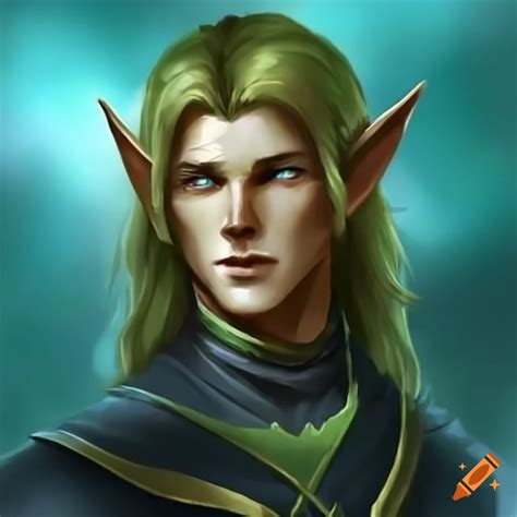 Image Of An Elf With Long Blond Hair And Light Green Eyes On Craiyon