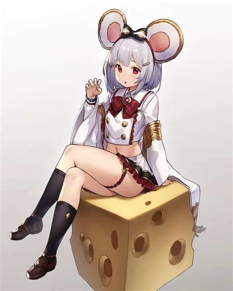 401745 anime anime girl legs crossed cheese food mouse girls legs red eyes houtengeki