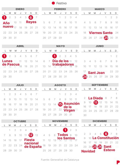 Calendario Laboral De CataluÑa 2024 Con Todos Los Festivos Días