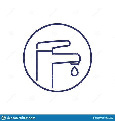 Faucet Icon On White Line Vector Art Stock Vector Illustration Of