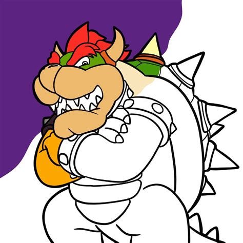 Bowser Coloring Page Busy Shark