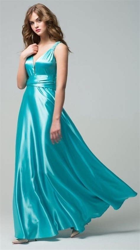 glamour and gloss fashion sexy satin dress silk evening gown shiny dresses