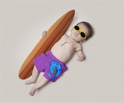 Photographs Capture Very Ambitious Babies Surfer Baby Baby Photos