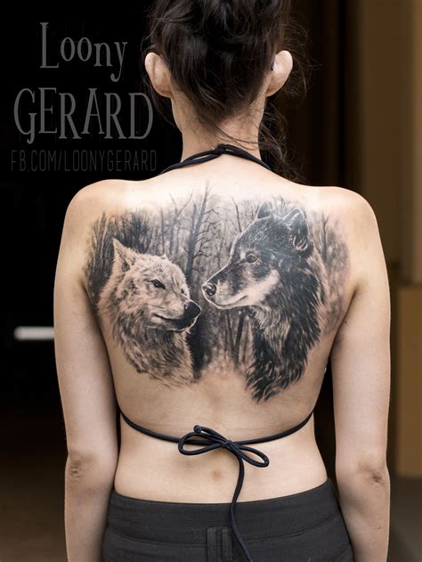 Wolfs Tattoo Back By Loonygerard Poland Wolf Tattoo Back Back