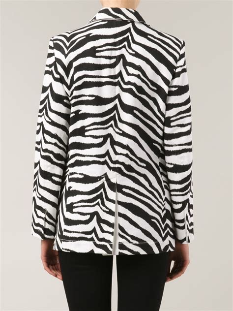Emanuel Ungaro Zebra Print Jacket In Black Lyst