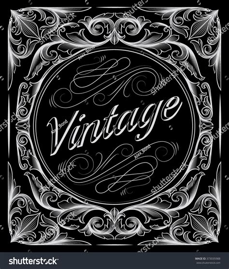 Black And White Decorative Vintage Design Stock Vector