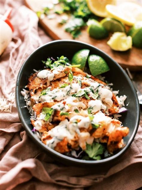 Readers are loving this taco sauce recipe and using it on burgers, chicken nuggets, wonton tacos, and more! Grilled Fish Taco Bowl with Cilantro Aioli - Dad With A Pan