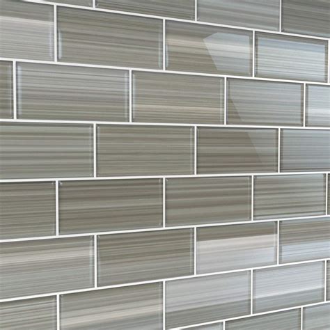 Gray Glass Subway Tile Gainsboro For Kitchen Backsplash Or Bathroom