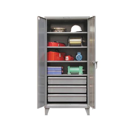 Industrial Cabinet With Drawers 3 Drawers4 Shelves 36w X 24d X 72h Made In Usa Tools