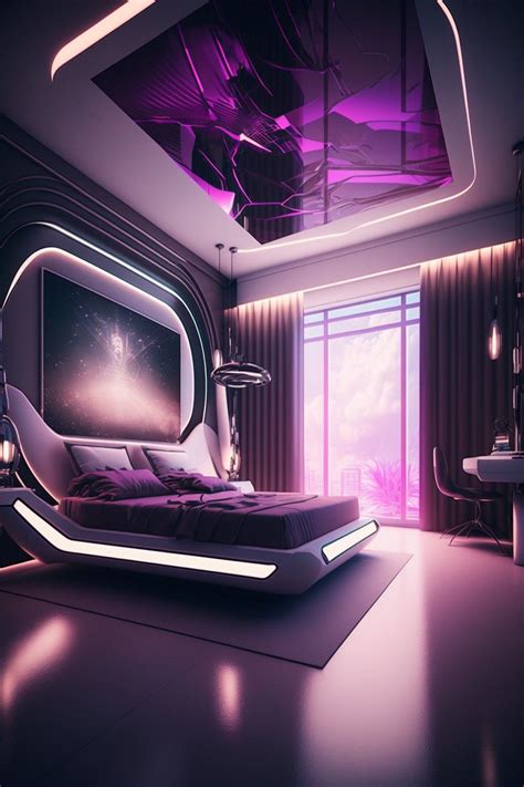 Bedroom Interior Design Pink Glowing Bedroom Futuristic Bedroom Dream