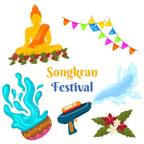 Songkran Festival Thailand Vector Design Images Realistic And