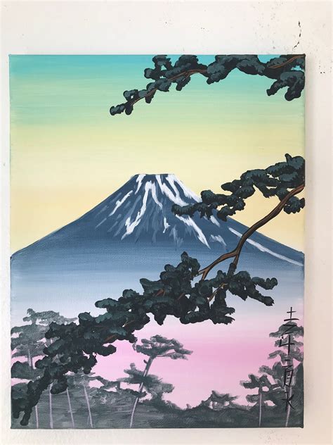 Mt Fuji Painting Etsy Painting Japanese Painting Great Paintings