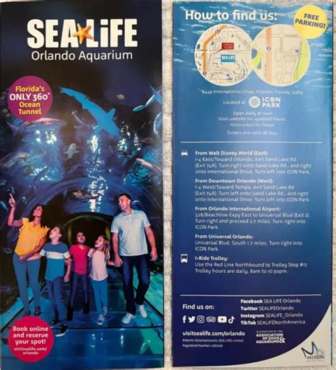 Sea Life Orlando Aquarium Brochure And Guide Map 2022 Eur 331