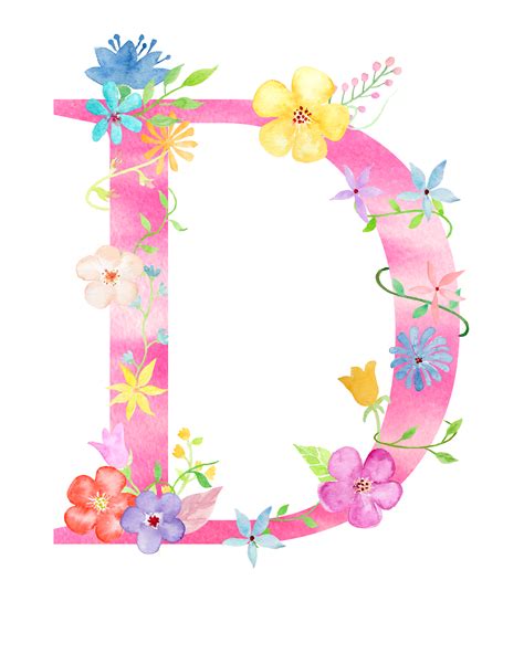 Pin De Daro Kampung Em Letters And Numbers Aquarela Floral Letras Com