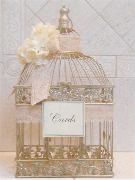 Large Birdcage Wedding Card Holder Champagne Gold Birdcage Wedding
