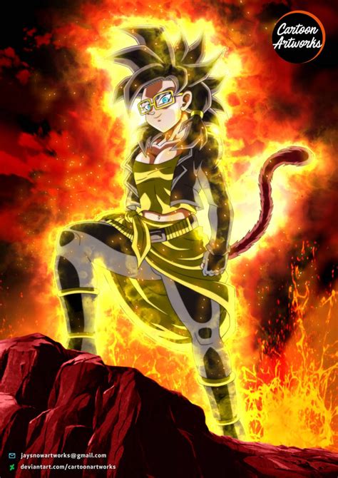 oc girl super saiyan 4 commission 70 by cartoonartworks on deviantart in 2021 anime dragon