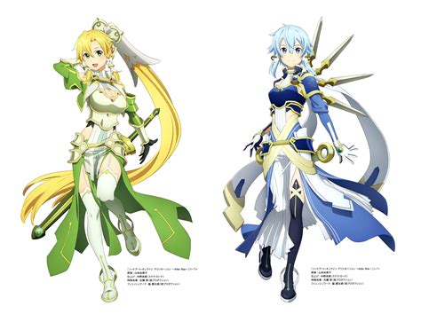 Sinon Leafa Sinon And Leafa Sword Art Online And 2 More Drawn By