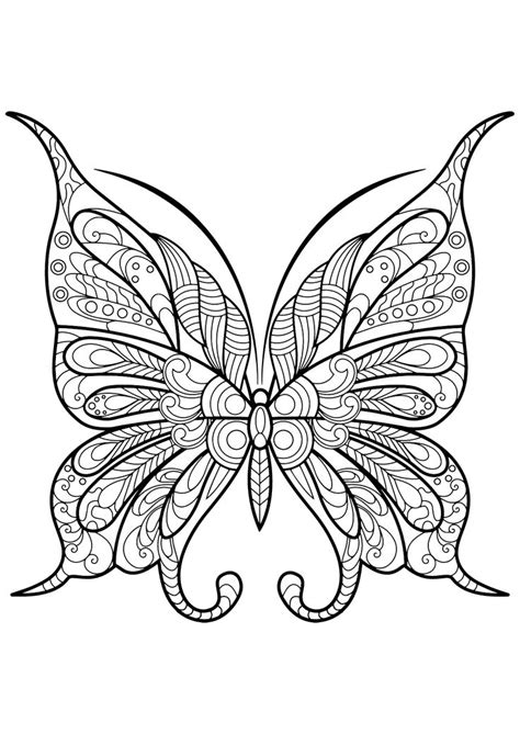 Each butterfly coloring page in this section offers either factual information about these insects, or provides butterfly pictures to color. Papillon jolis motifs 9 - Coloriage d | Butterfly coloring ...