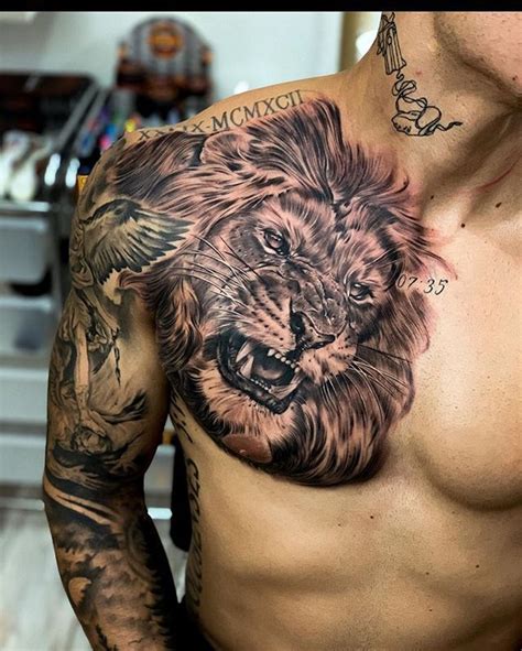 Cool Chest Tattoos Chest Tattoo Men Lion Chest Tattoo