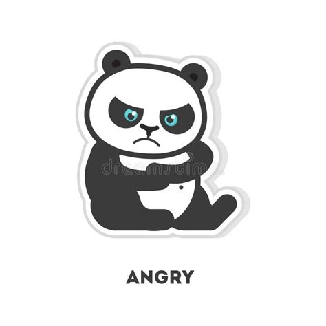 Angry Panda Sticker Stock Vector Illustration Of Animation 91066866