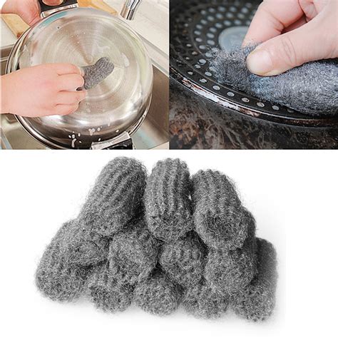 Pcs Steel Wool Pads Kitchen Wire Cleaning Stainless Steel Ball Pan Cleaner New M In Cleaning