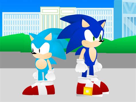 Classic Sonic And Sonic Stand In Different Sides By Mikelam0102 On