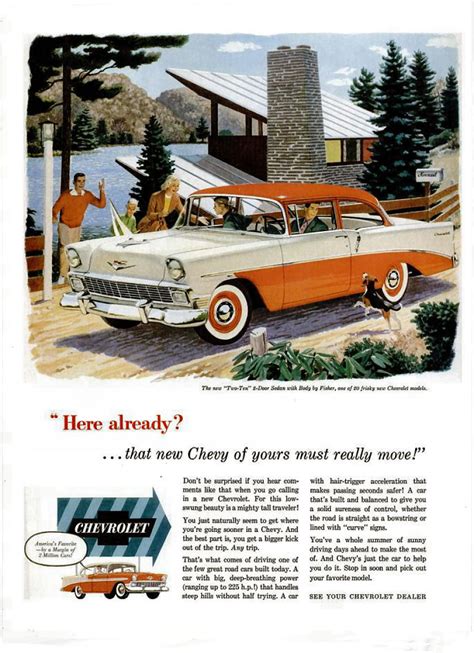 American Automobile Advertising Published By Chevrolet In 1956