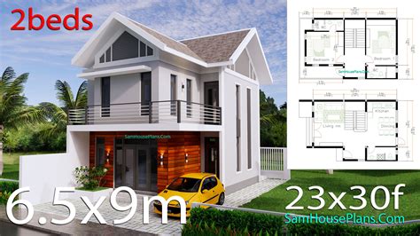 Sketchup Home Design Plan 65x9m With 2 Bedrooms Samhouseplans