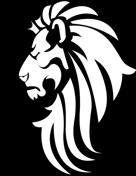 Black White Lion Head Clip Art At Clker Com Vector Clip Art Online Royalty Free Public Domain