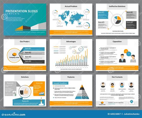 Business Infographics Presentation Slides Template Stock Vector Image