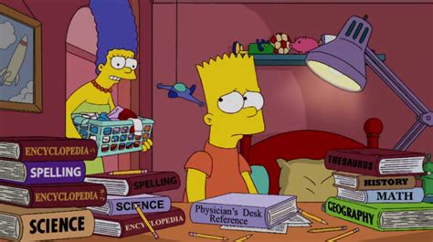 Bart Simpson Doing Homework