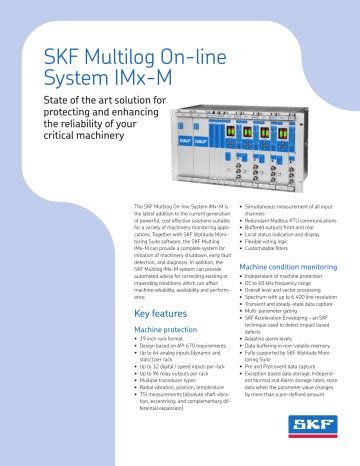 Skf Multilog On Line System Imx M Data Sheet Manualzz
