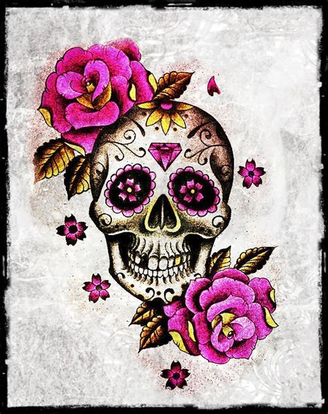 Skull And Roses Tattoo Style More Skull Tattoos Skull Rose Sugar