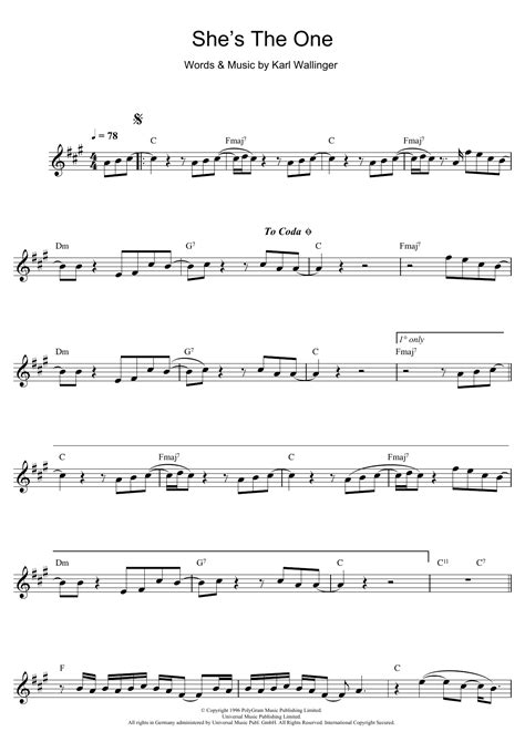 But the wedding day gets off to a woeful start. She's The One Sheet Music | Robbie Williams | Alto Sax Solo